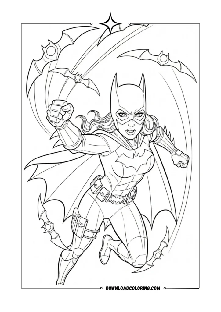 Batgirl Using Batarangs