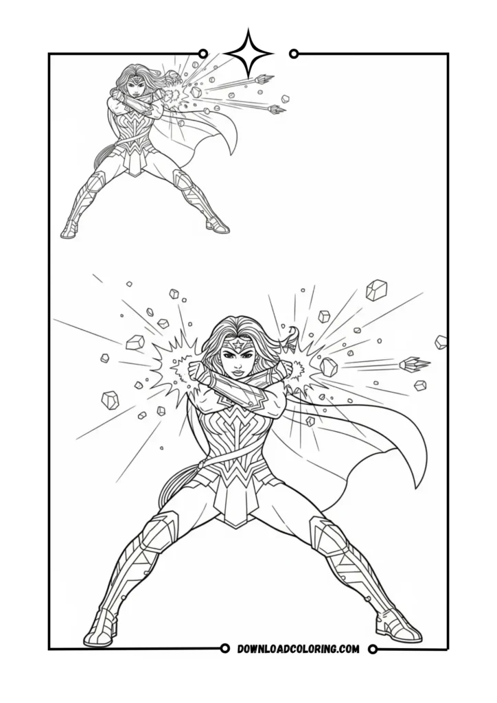 Wonder Woman Deflecting Attack