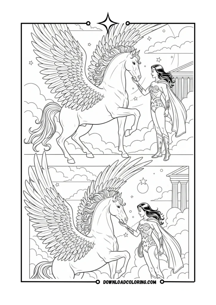 Wonder Woman Taming Pegasus