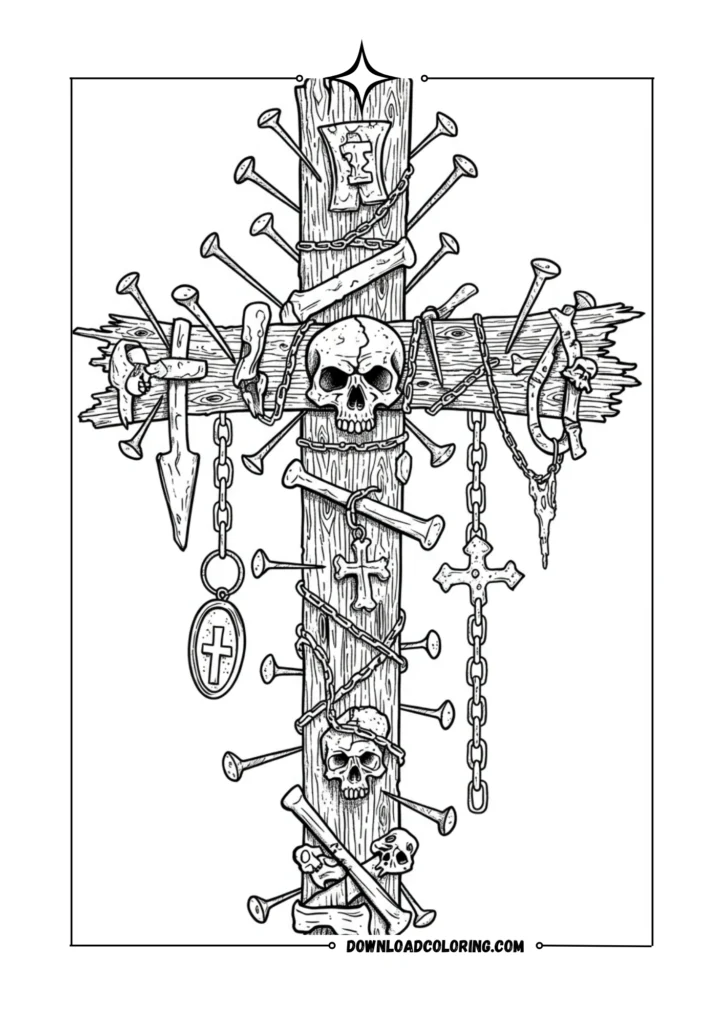 Coffin Nail Cross Construction