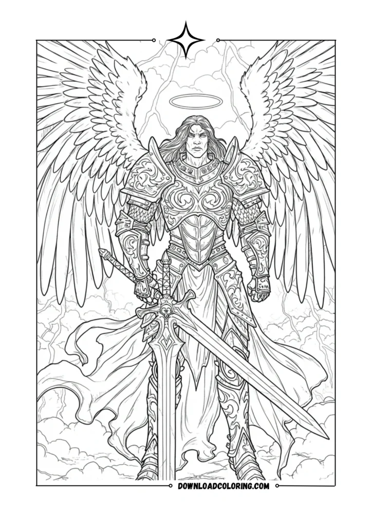 Dark Angel Warrior with Elaborate Wings