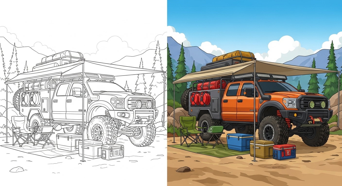 Diesel Truck Lifted Truck Coloring Pages